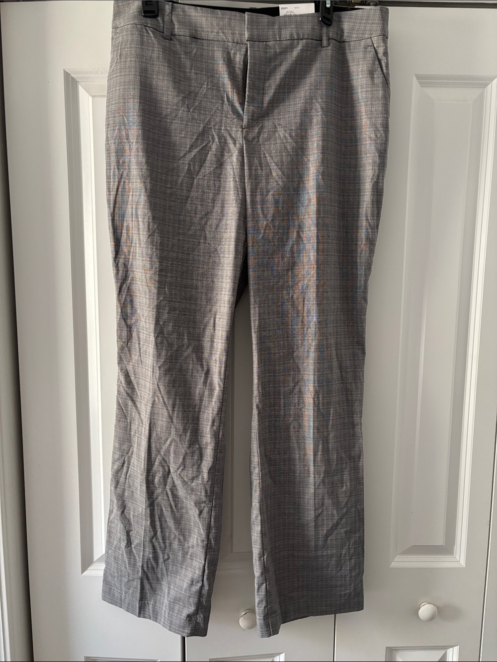 NWT Nine West Gray Plaid Boot-Cut Dress Pants